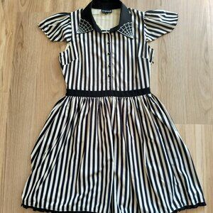 Sourpuss stripe Lydia dress cream & black